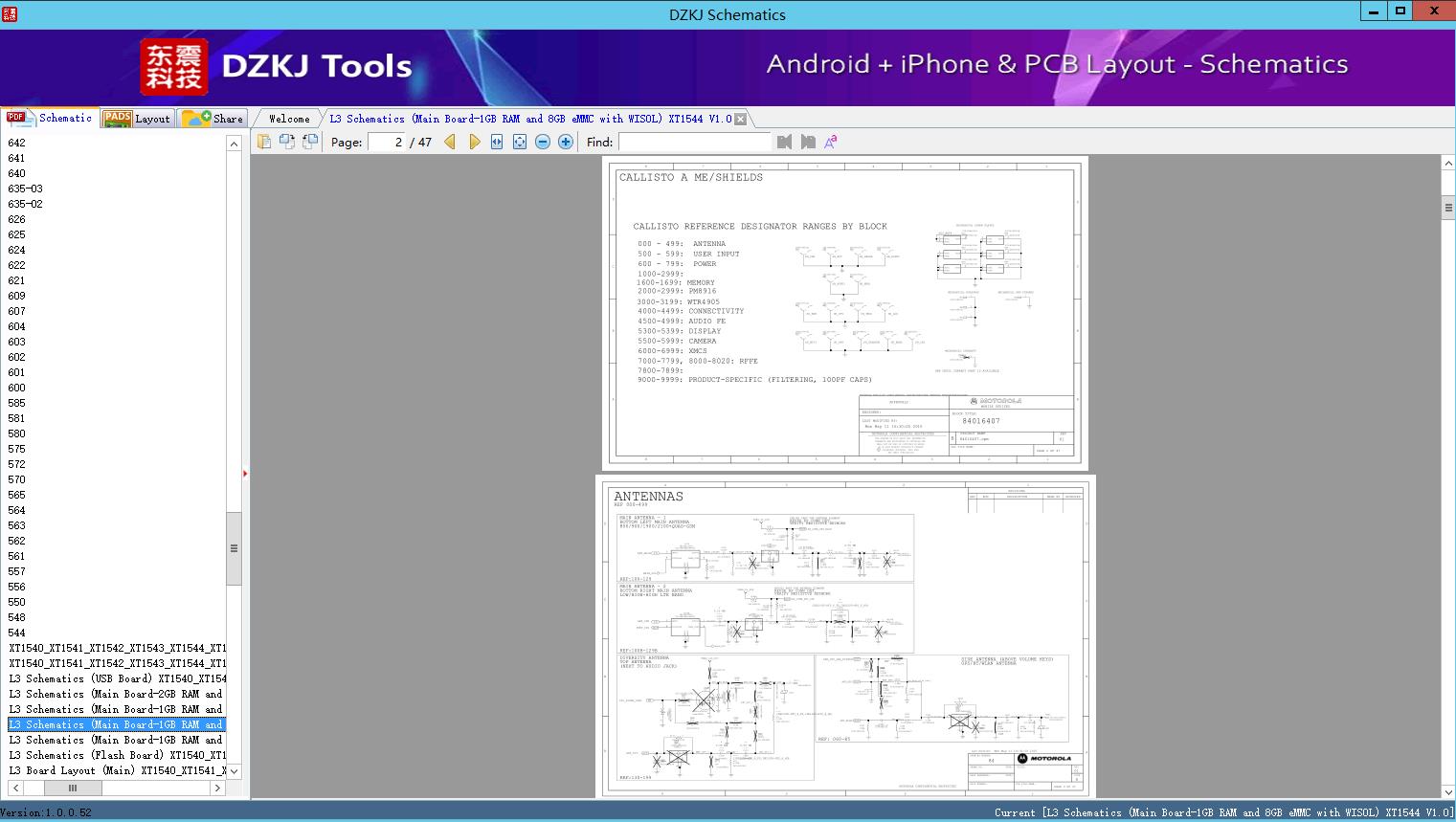 L3 Schematics (Main Board-1GB RAM and 8GB eMMC with WISOL) XT1544 V1.0